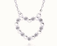 SREBRO 925 Łańcuszek Srebrne Serce Kwiatek Łańcuszek PUDEŁKO na prezent