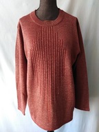 Bluzka dzianinowa,miedziana, mieniąca, przetykana złotą nitką - 42