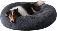 Legowisko dla kota, psa grafitowe Futrzak, poduszka szara 60 cm x 60 cm