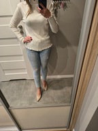 BIAŁA ECRU BLUZKA DŁUGI RĘKAW S