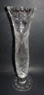 Wazon kryształowy 25 cm, kryształ PRL, smukły wazon Vintage