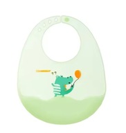 Śliniak silikonowy z kieszonką| Zielony Krokodyl| AS