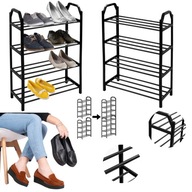 REGAL STOJAK SZAFKA NA BUTY METALOWA 4 POLKI CZARNA LOFT DO PRZEDPOKOJU