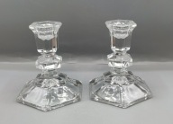 Piękny zestaw 2 świeczników z kryształu ołowiowego 24% - Art Deco