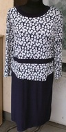 piekna sukienka granatowa w białe kwiatki r 48/50