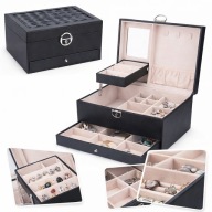 SZKATUŁKA NA BIŻUTERIĘ KUFER NA KOLCZYKI NASZYJNIKI PIERŚCIONKI ORGANIZER