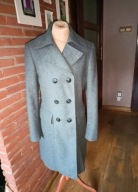 Max Mara szary tweedowy płaszcz 40