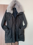 Kurtka ocieplana parka z kapturem futerkowym r. 36/38