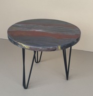 stolik kawowy z zywicą epoksydową - malowany recznie