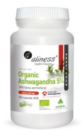 Aliness Organic Ashwagandha 5% KSM-66 200mg VEGE caps 100 kapsułek