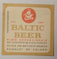 STARA ETYKIETA PIWO BALTIC BEER FULL LIGHT NIEPASTERYZOWANE BROWAR SZCZECIN