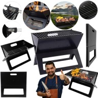 GRILL OGRODOWY PRZENOŚNY 44,5X29CM SKŁADANY TURYSTYCZNY BBQ WALIZKA BIWAK