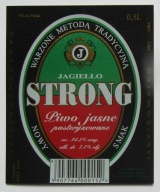 ETYKIETA PIWO JASNE JAGIEŁŁO STRONG BROWAR CHEŁM POKRÓWKA