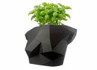 Doniczka plastikowa czarna kobieta tors piersi Low Poly 17.00 cm wys 3D