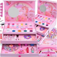 ROZKŁADANY KUFEREK KOSMETYKI DLA DZIECI JEDNOROŻEC MAKEUP KORALIKI PREZENT