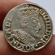 Trojak 1594 Olkusz Zygmunt III Waza srebro ładny