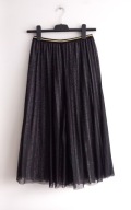 TIULOWA PLISOWANA BŁYSZCZĄCA BROKATOWA SPÓDNICA MIDI SYLWESTER