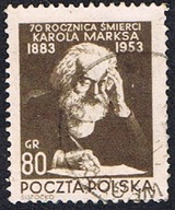1953 Polska fi 658 - 70. rocznica śmierci Karola Marksa