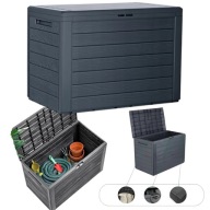Skrzynia ogrodowa balkonowa schowek Woodebox 190L Szara Prosperplast