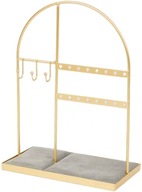 STOJAK WIESZAK ORGANIZER NA BIŻUTERIĘ ZŁOTY METAL