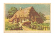 Stara pocztówka - L. Górski, Drewniana chata pod strzechą