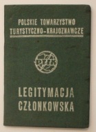 PTTK - LEGITYMACJA CZŁONKOWSKA - WSTĄPIENIE DO PTTK 1958 rok - ZNACZKI