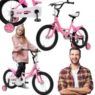 ROWEREK DLA DZIECI ROWER DZIECIĘCY GÓRSKI DZIEWCZYNKI 16 CALI RÓŻOWY LEKKI