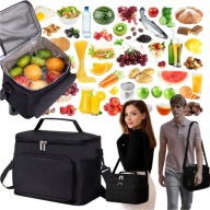 TORBA TERMICZNA ŚNIADANIOWA NA LUNCH JEDZENIE IZOLACYJNA CZARNA PIKNIK DUŻA
