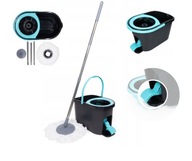 Mop Obrotowy Rotacyjny Z Wiadrem Pedał Stepy Zestaw Mikrofibra do Podłóg