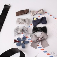 SPINKI DO WŁOSÓW Kokardki Komplet 8 szt. SZARE