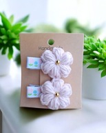 Mini spineczki do włosów szydełkowy kwiatek 2 szt.