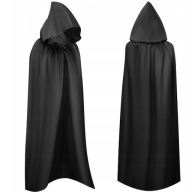 CZARNA PELERYNA NA HALLOWEN CZARODZIEJA CZARODZIEJKI KARNAWAŁ DO PRZEBRANIA