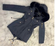 CIEPŁA ZIMOWA PARKA NA MISIU KURTKA Z KAPTUREM