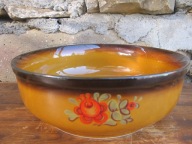 Duża Miodowa Ozdobna miska_ Porcelit PRUSZKÓW PRL