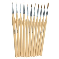 Zestaw 11 pędzli modelarskich nylonowych drewnianych figurki pędzel