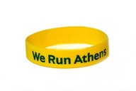 Żółta gumowa opaska na rękę We Run Athens Maraton Ateny Grecja