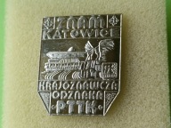 Oryginalna Odznaka- KRAJOZNAWCZA "ZNAM KATOWICE" - PTTK - kolor srebrny