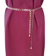 Metalowy łańcuszkowy złoty pasek z regulacją