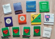 Stare niemieckie pudełka z zapałkami, loteria samochody 13 sztuk