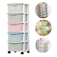 Plastikowy REGAŁ na ZABAWKI 5 Szuflad na Kółkach Organizer Pojemnik MOCNY