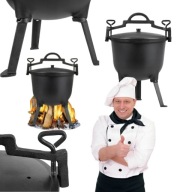 KOCIOŁEK ŻELIWNY GARNEK 8L WĘGIERSKI MYŚLIWSKI OGNISKO PIECZONKI STOJĄCY