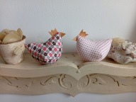 ZABAWNE KURY KURKI Z MATERIAŁU- komplet 2 sztuki