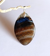 Wisior z naturalnym agatem smoczym srebro 925