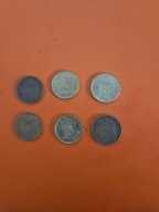 Hiszpania 1 peseta 1947,53,63,66,75,80