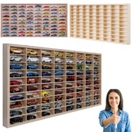 PÓŁKA NA AUTKA RESORAKI HOT WHEELS ORGANIZER 80 MIEJSC DREWNO 78,5X40X4CM