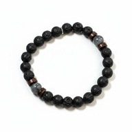 Bransoletka Koraliki Matowa Elastyczna Męska Prezent dla Niego