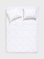 Komplet Pościeli PREMIUM w kwiaty z koronką 200x200 bawełna + 70x80 cm