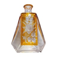 Karafka art deco, huta Józefina, lazurowane i szlifowana.