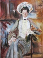 Pani w białym kapelusz - W.Kowal wg. O.Boznańskiej