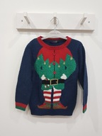 GEORGE świąteczny sweter sweterek reniferek mikołaj ELF 98 - 104 cm